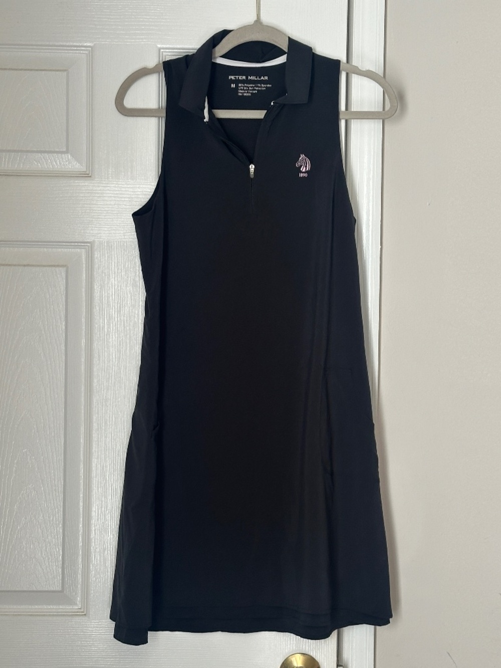 Peter Millar Carner Sleeveless Sport Dress Crown Sport Black Medium Golf Tennis